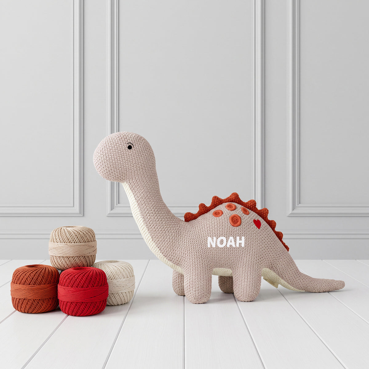 Dino Grey Waffle Dinosaur Soft Toy