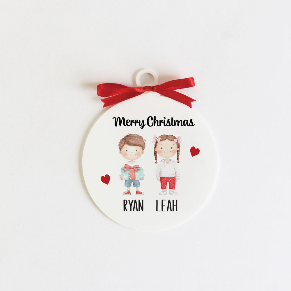 Adorable Christmas Family Ornament - 2 people/pets