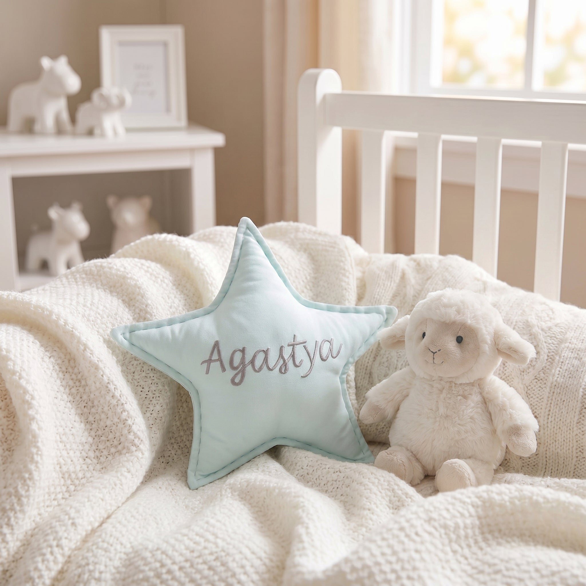 Solid Blue Star Crib Toy 1 Pcs