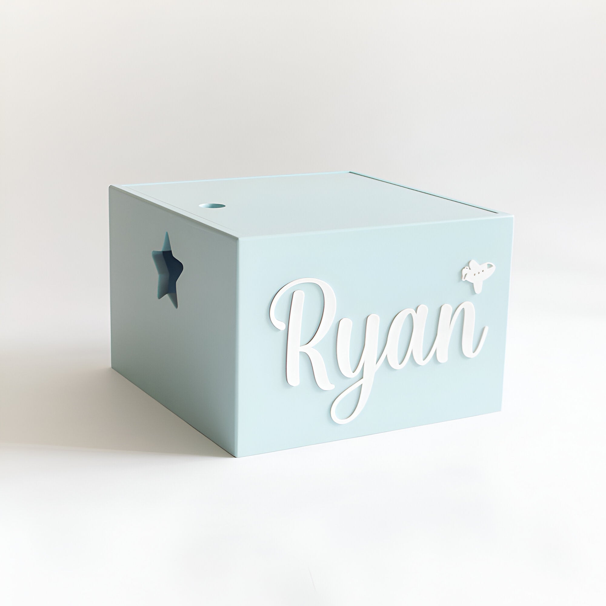 Personalized Star Box Cursive - Blue
