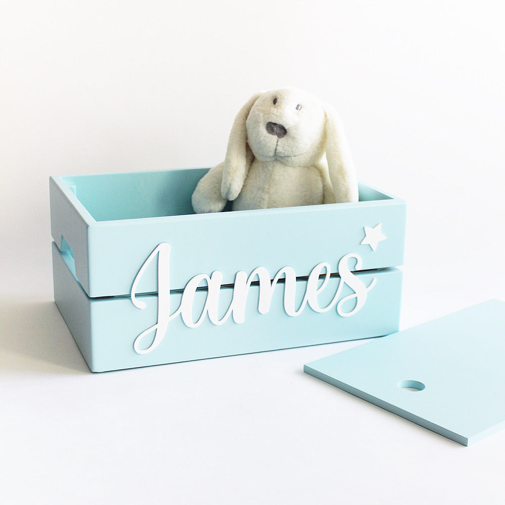 Personalized Name Box Cursive - Blue