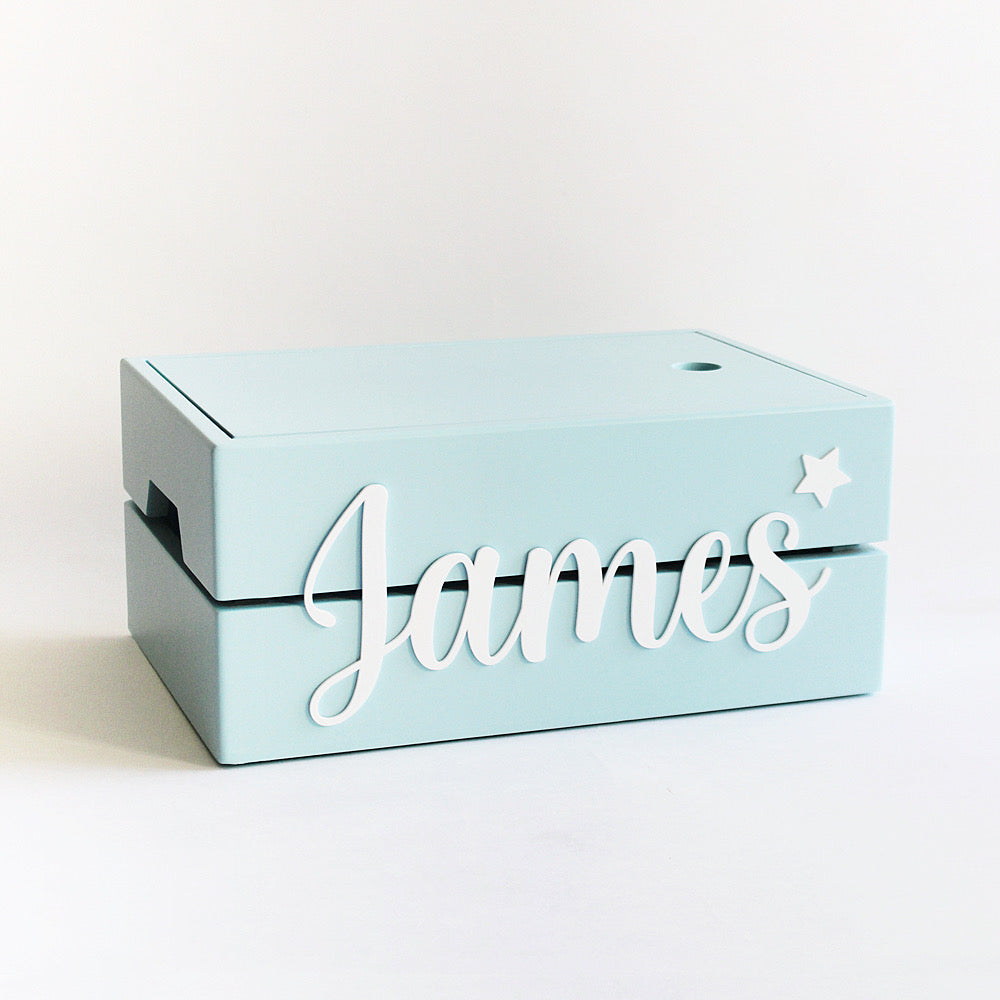 Personalized Name Box Cursive - Blue – The Tiny Trove