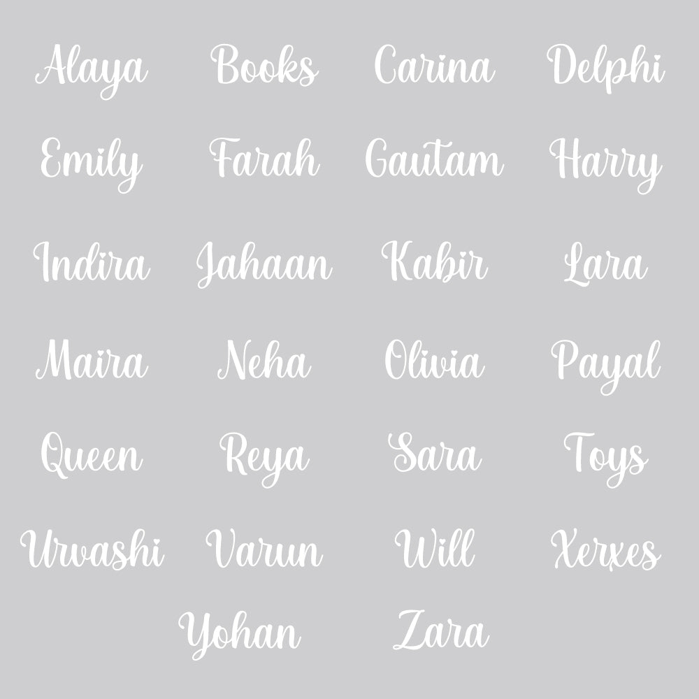 Personalized Name Box Cursive - Grey