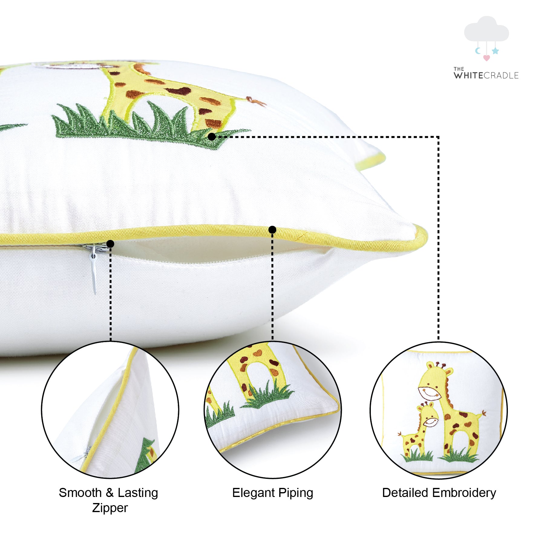 Giraffe Twill Filled Cotton Pillow 1 Pcs