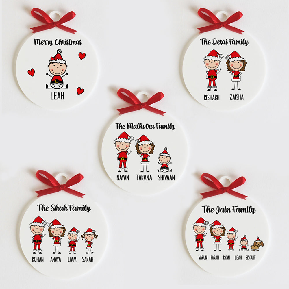 Christmas Family Ornament - 2 People/Pets