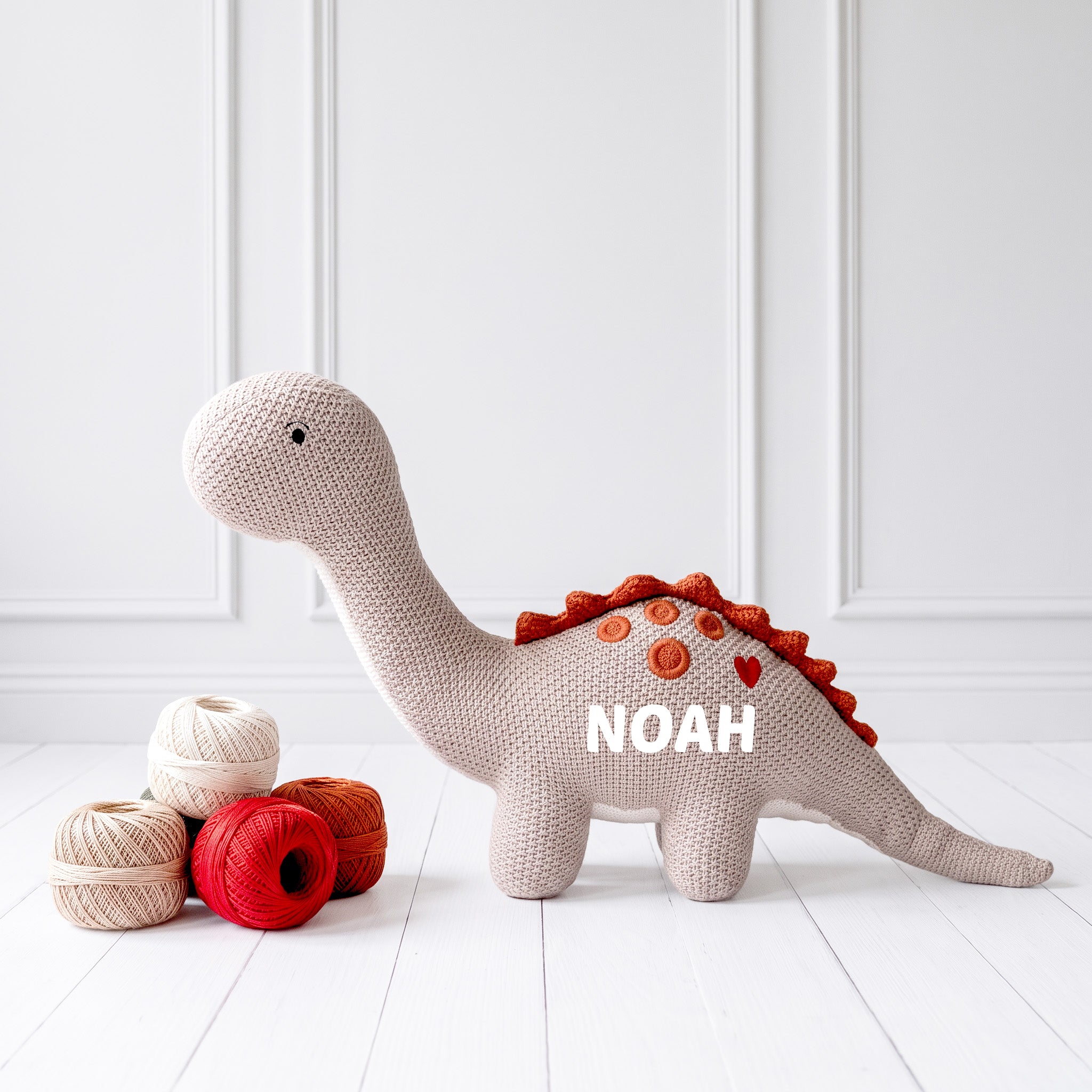 Dino Grey Waffle Dinosaur Soft Toy