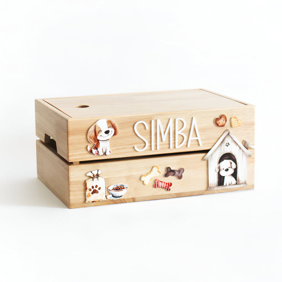 Personalized Wooden Box - Doggy Theme
