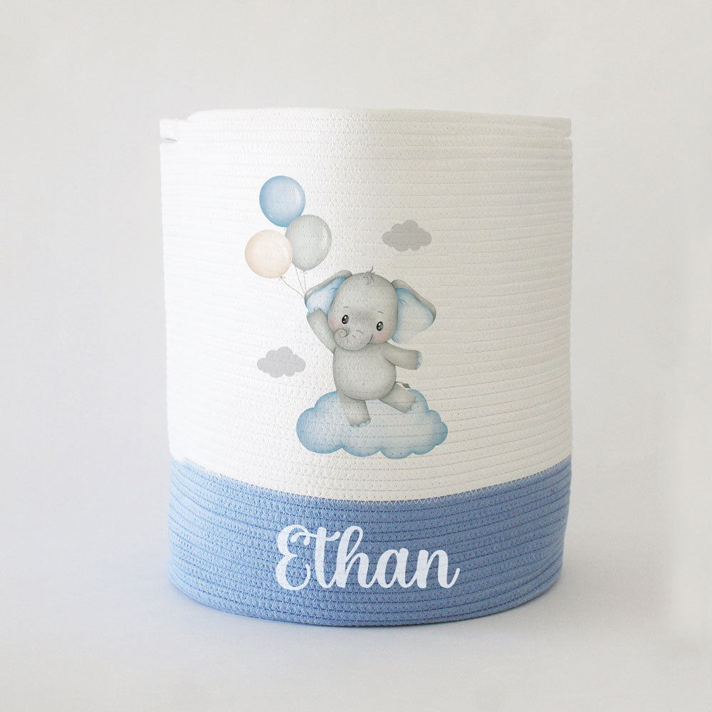 Personalized Storage Basket - Large - Ellie Balloon - Blue