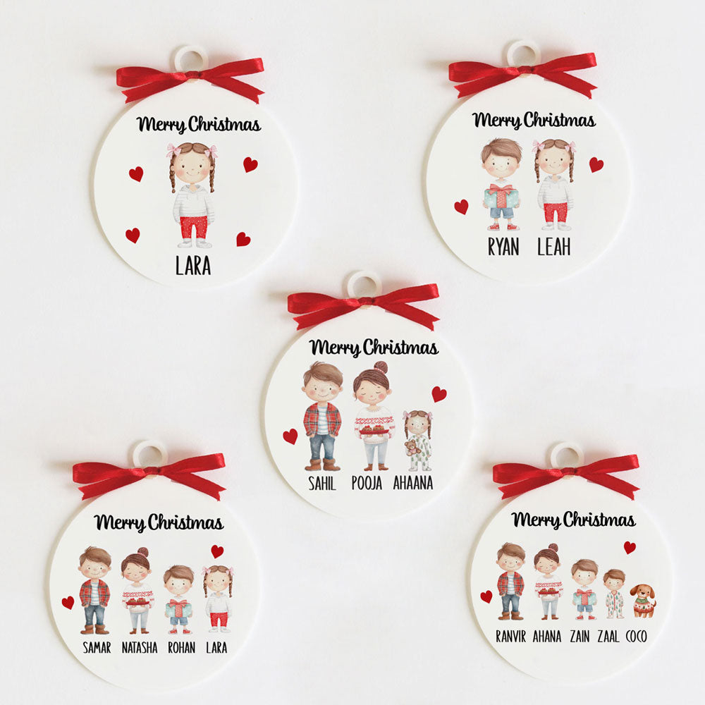 Adorable Christmas Family Ornament - 1 person/pet