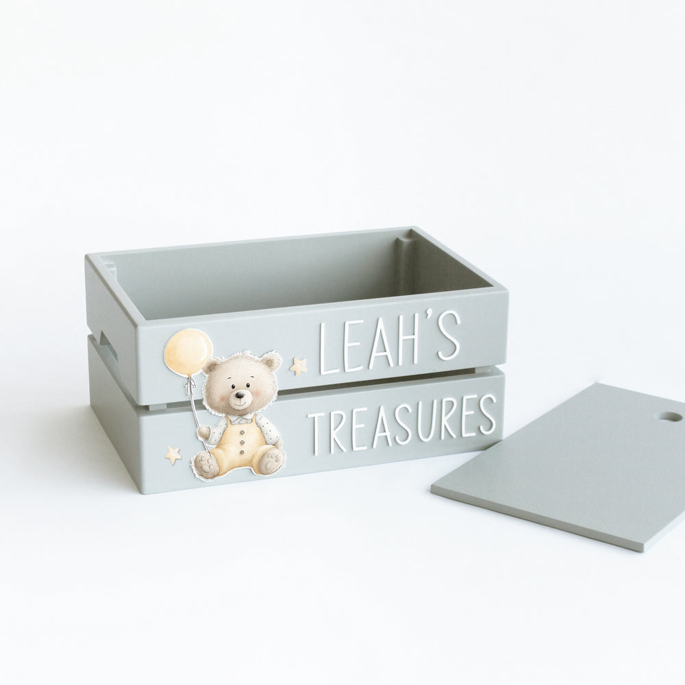 My Treasure Box - Grey - Teddy Balloon