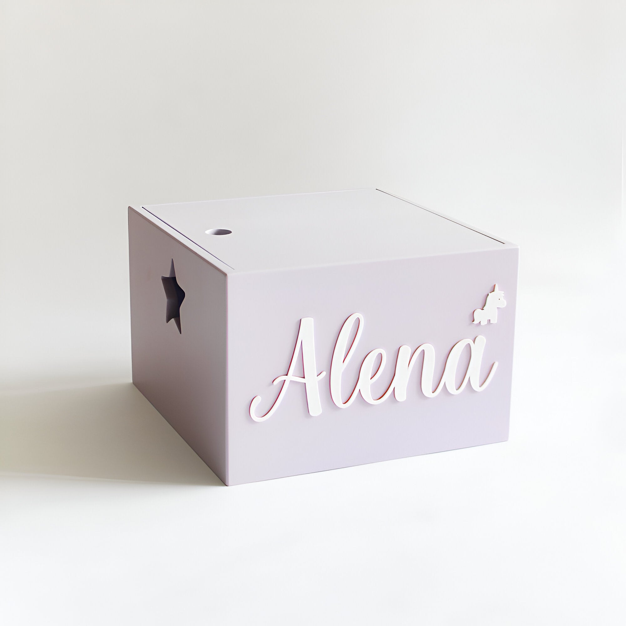Personalized Star Box Cursive - Lilac