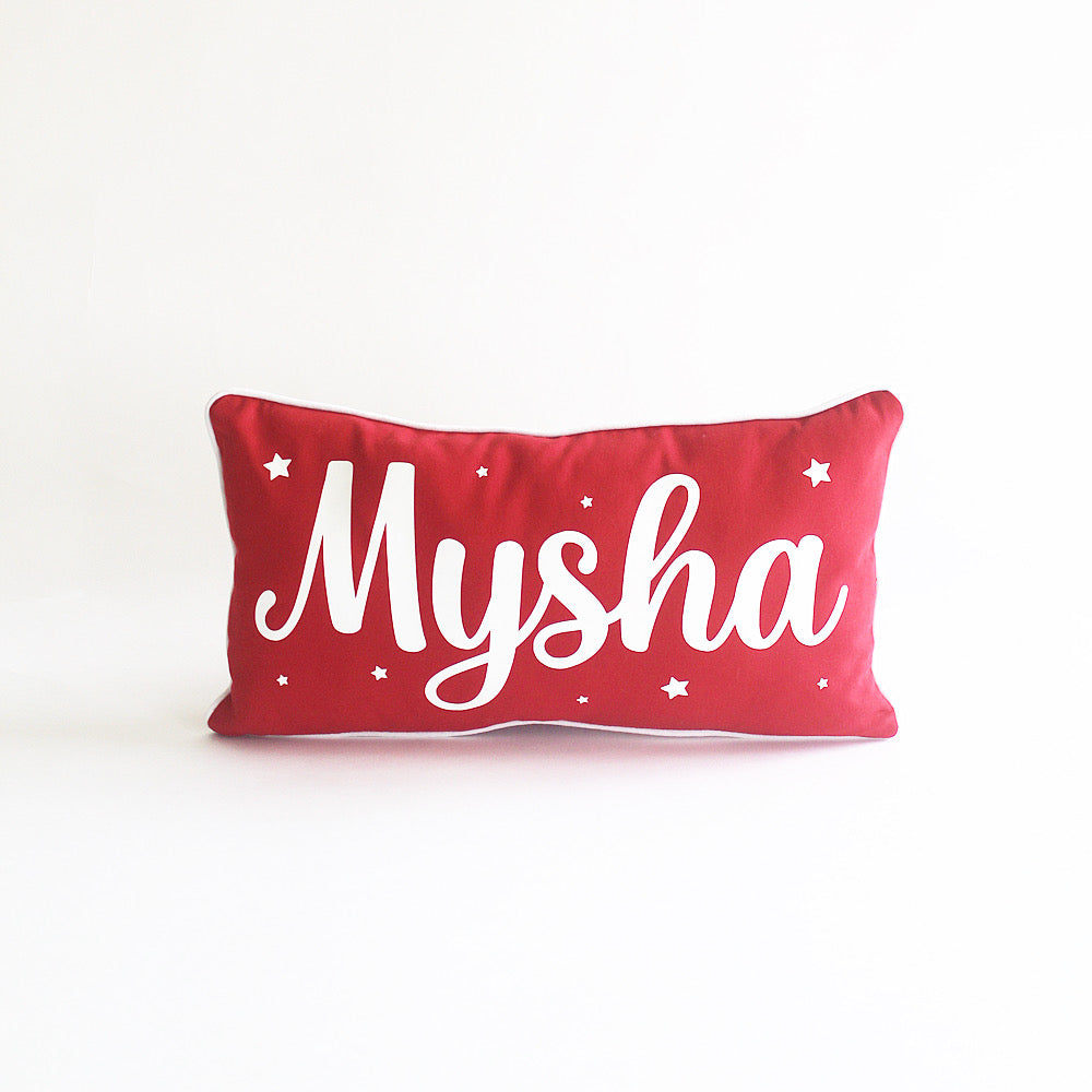 Christmas Name Cushion - With Stars