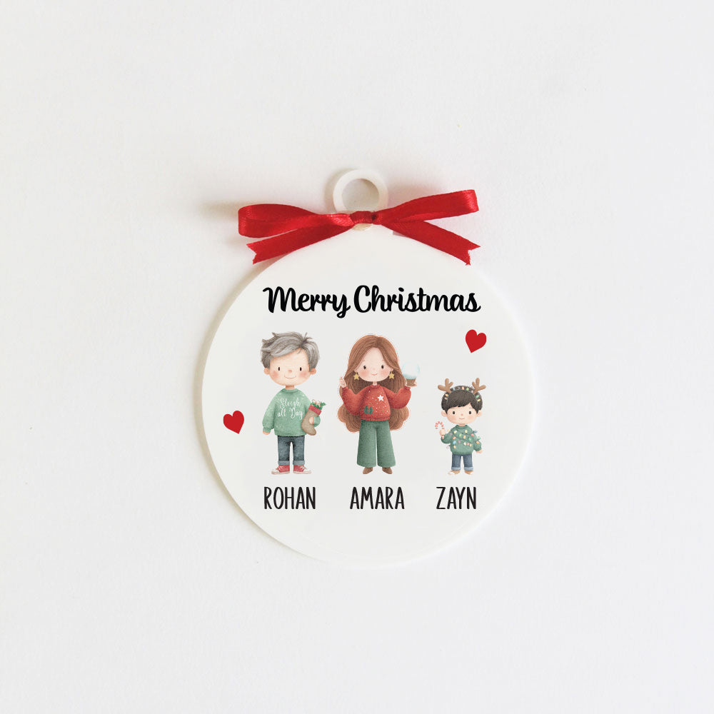 New Christmas Family Ornament - 3 people