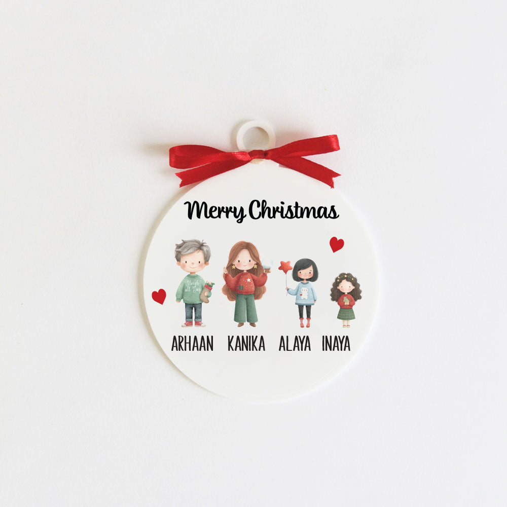 New Christmas Family Ornament - 4 people