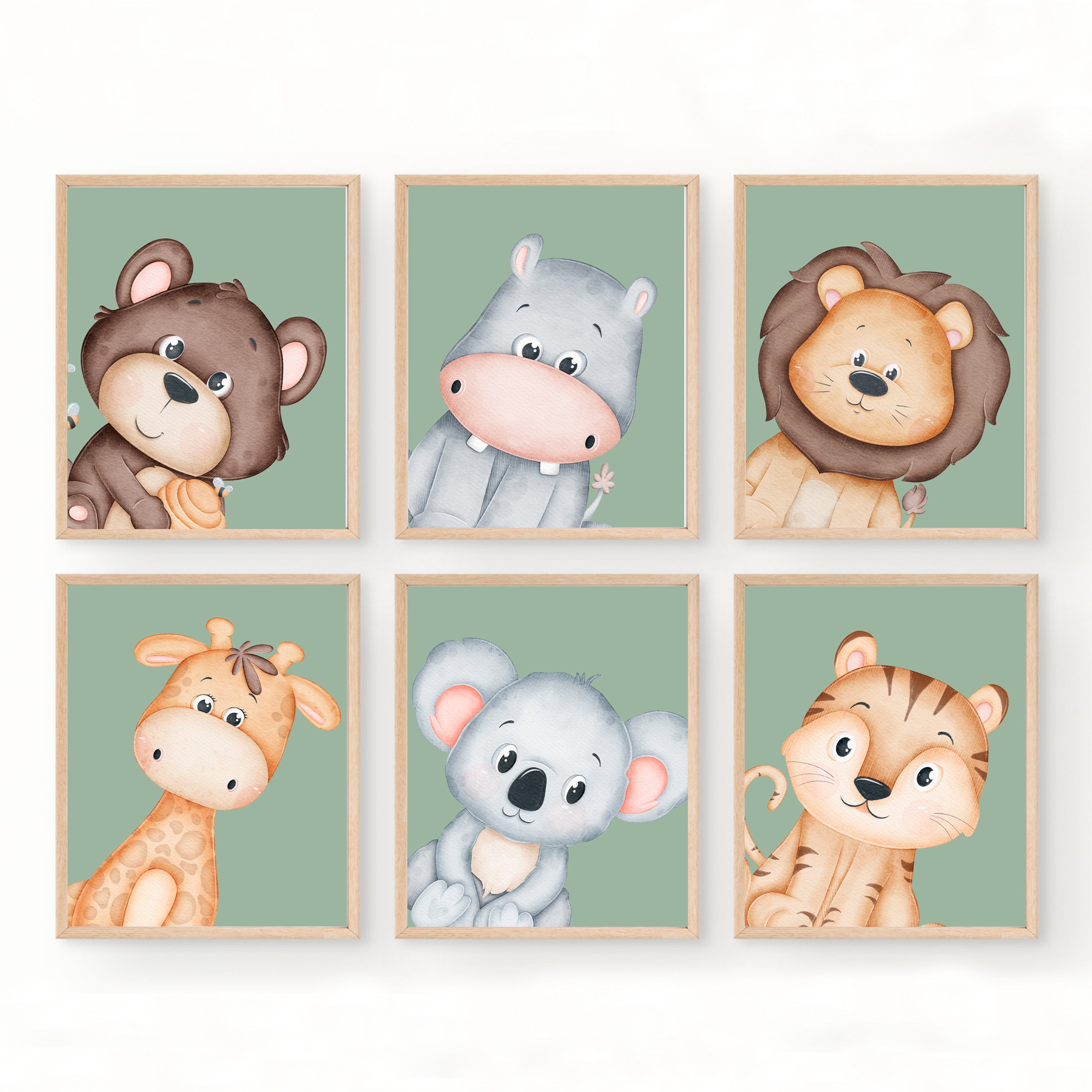 Peek-a-Boo Jungle Frames Set - Green