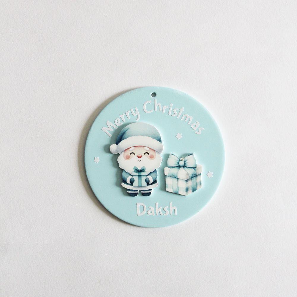 Blue Santa Ornament