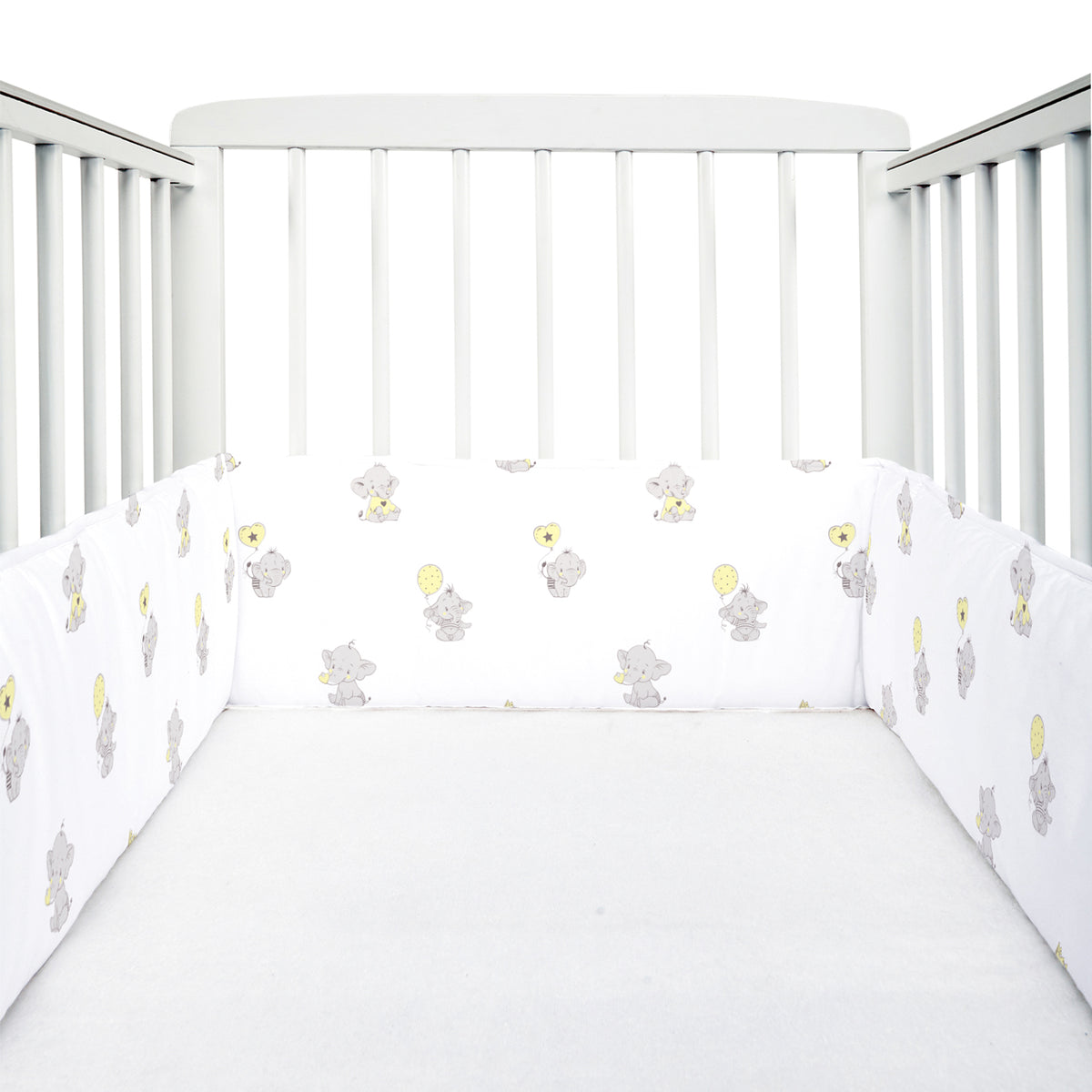 Ellie Friends White Cot Bumper