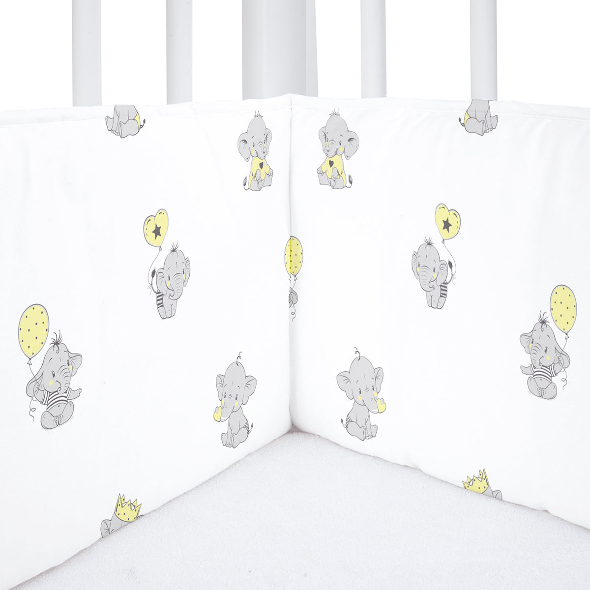 Ellie Friends White Cot Bumper