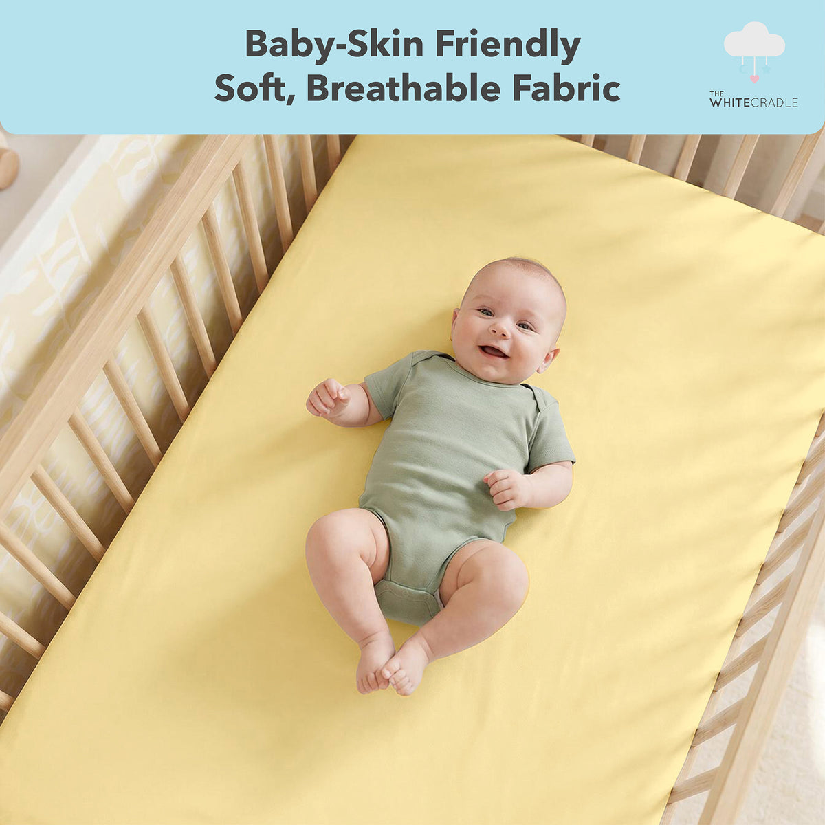 Softest Organic Cotton Crib Sheets in Pastel Colours
