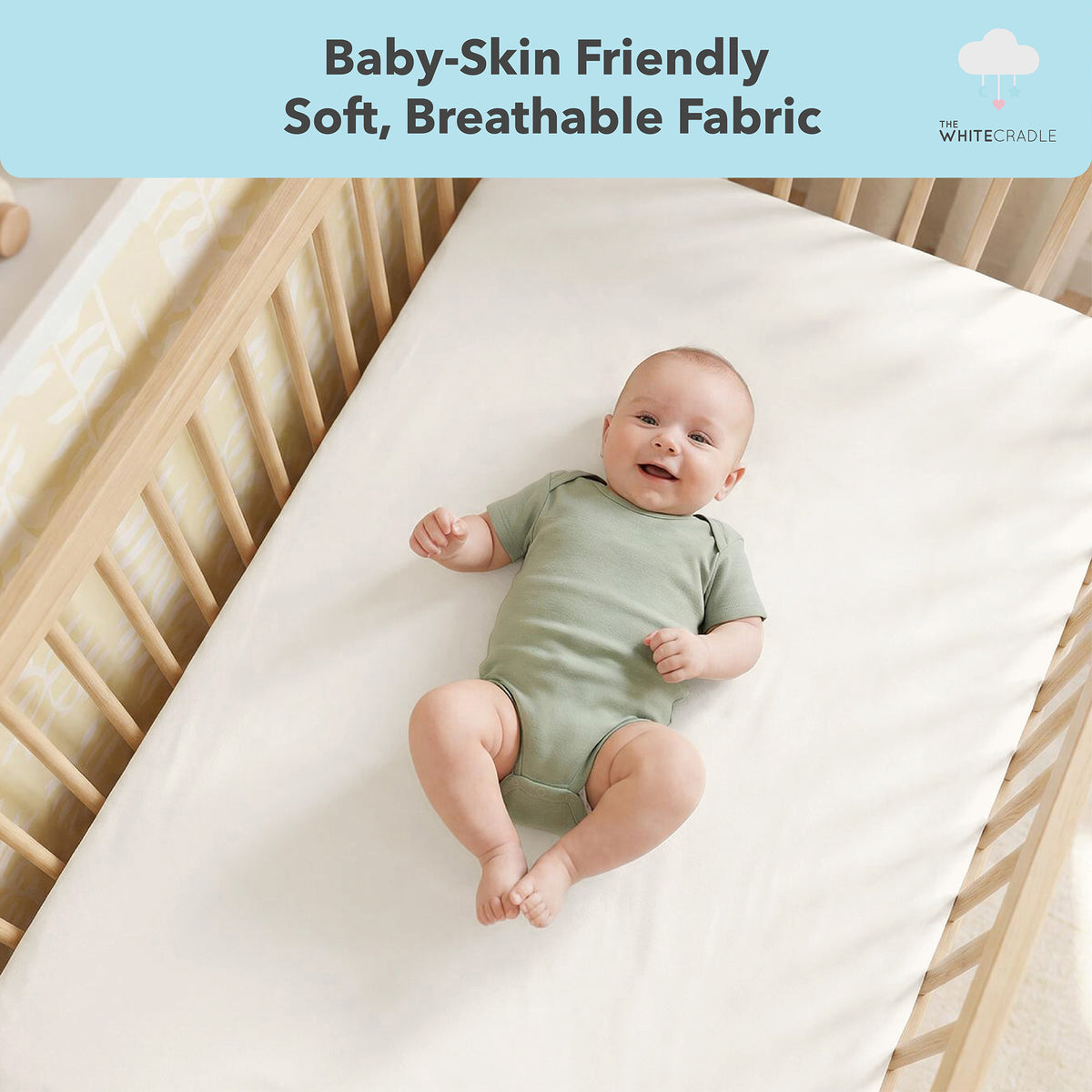 Softest Organic Cotton Crib Sheets in Pastel Colours