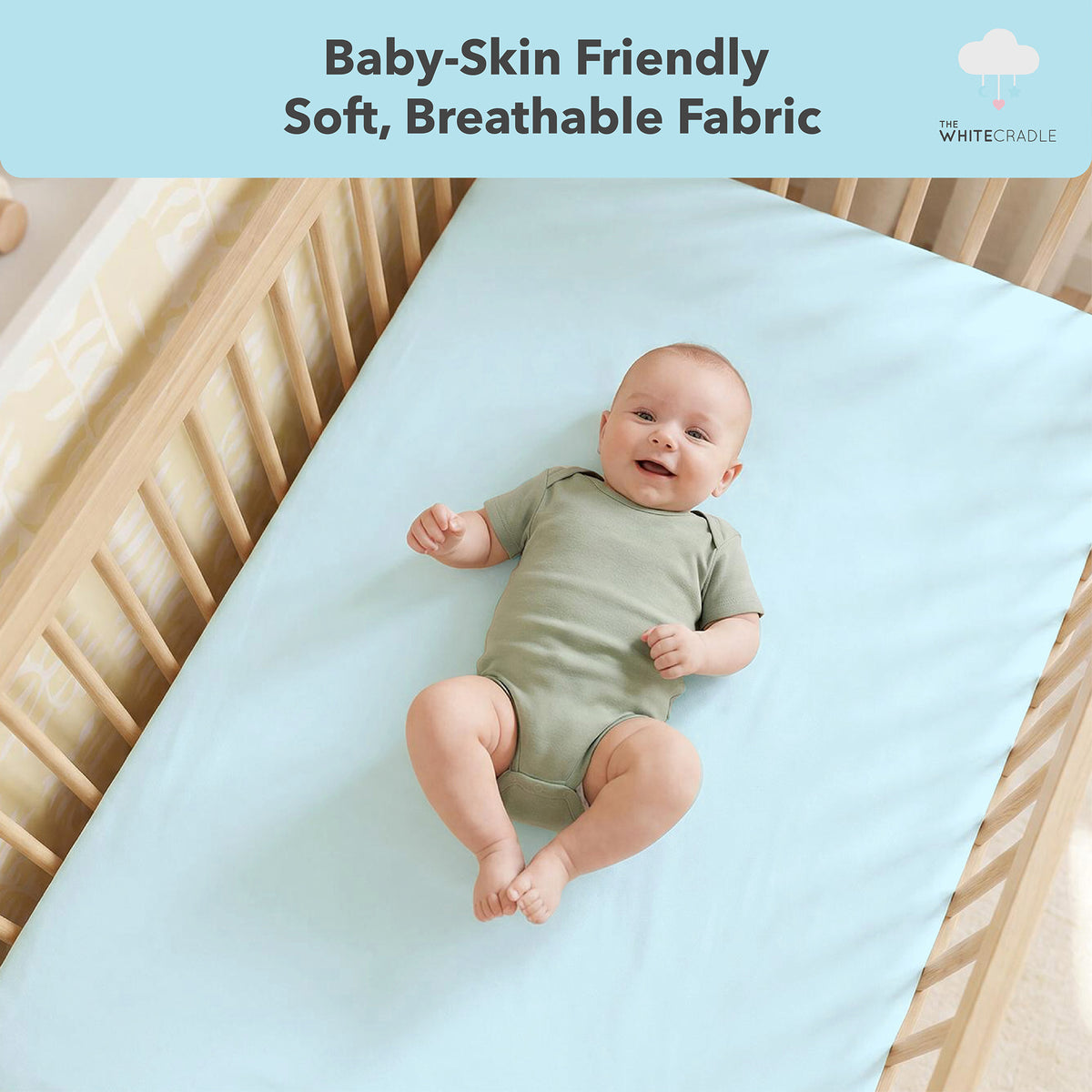 Softest Organic Cotton Crib Sheets in Pastel Colours