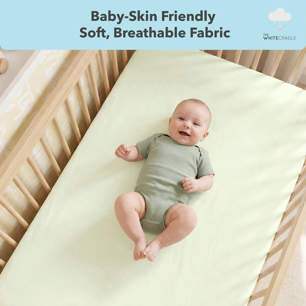 Softest Organic Cotton Crib Sheets in Pastel Colours