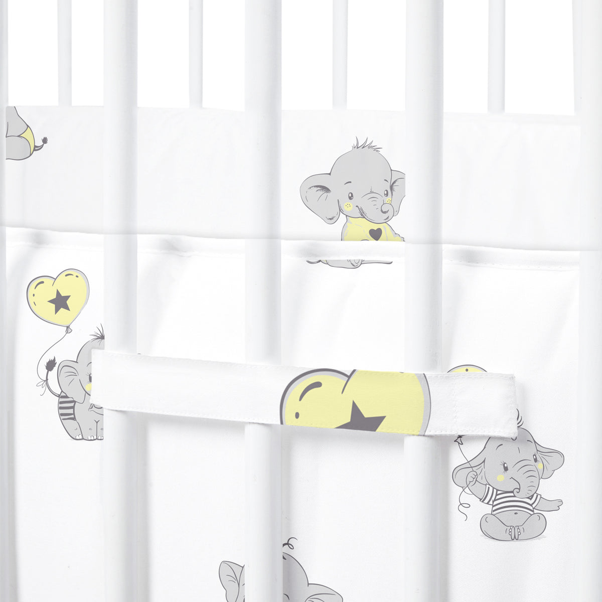 Ellie Friends White Cot Bumper