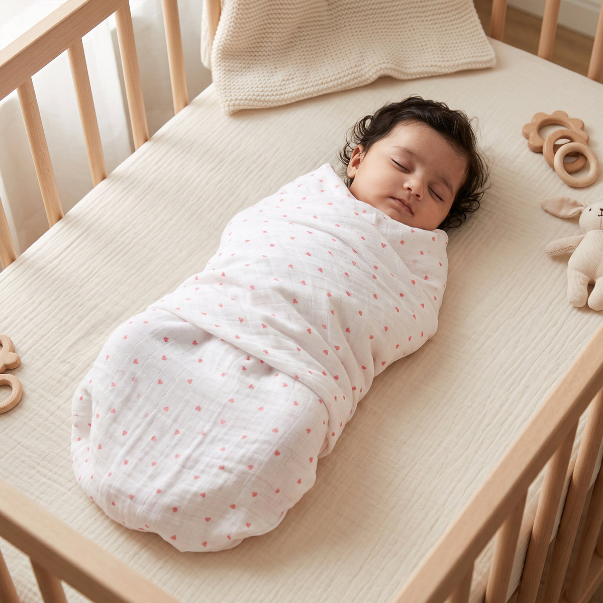 Pink Small Heart Designs Swaddles