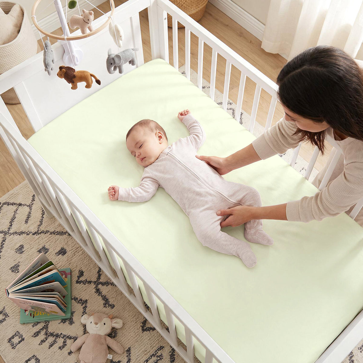 Softest Organic Cotton Crib Sheets in Pastel Colours