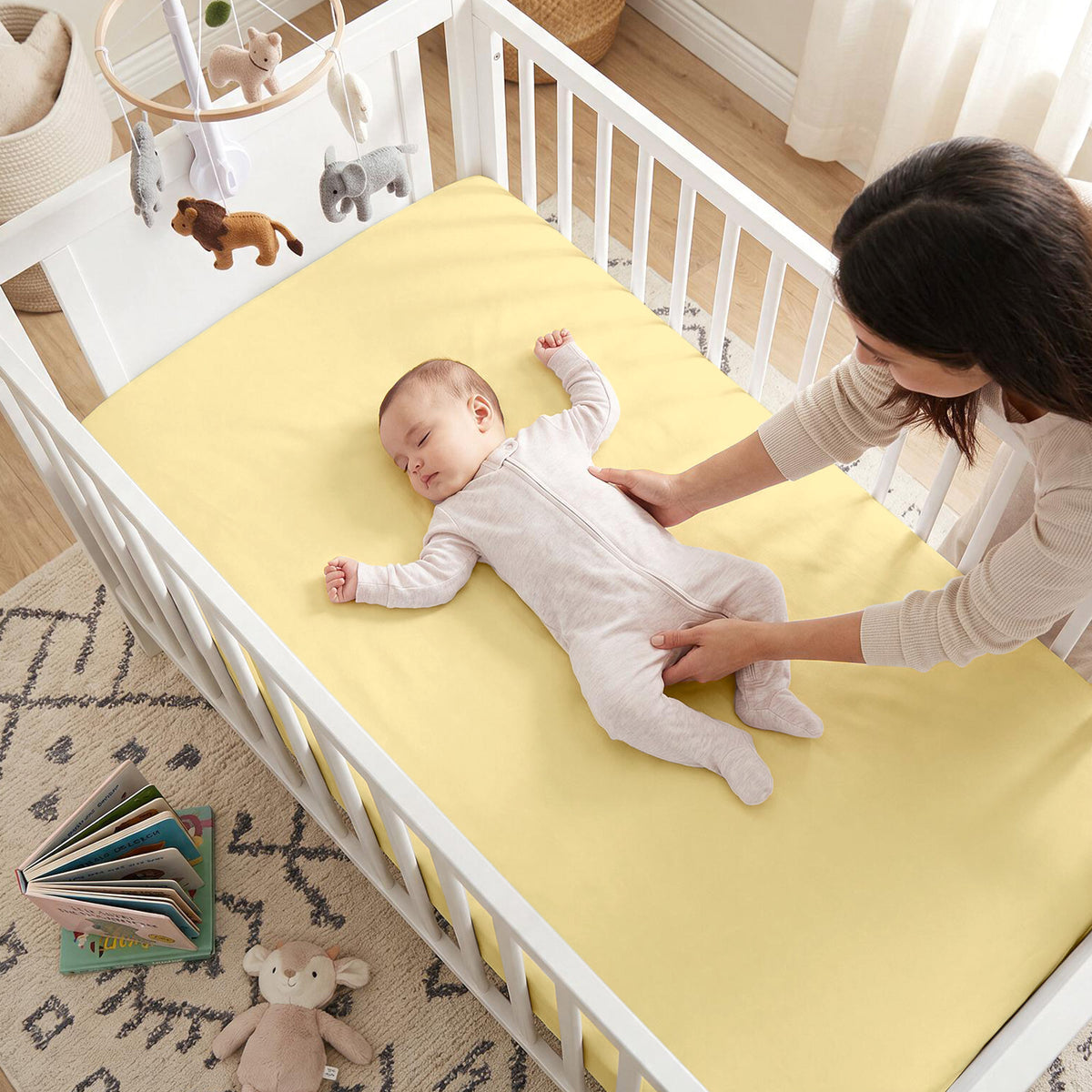 Softest Organic Cotton Crib Sheets in Pastel Colours