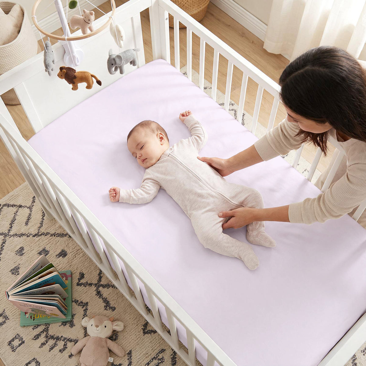 Softest Organic Cotton Crib Sheets in Pastel Colours