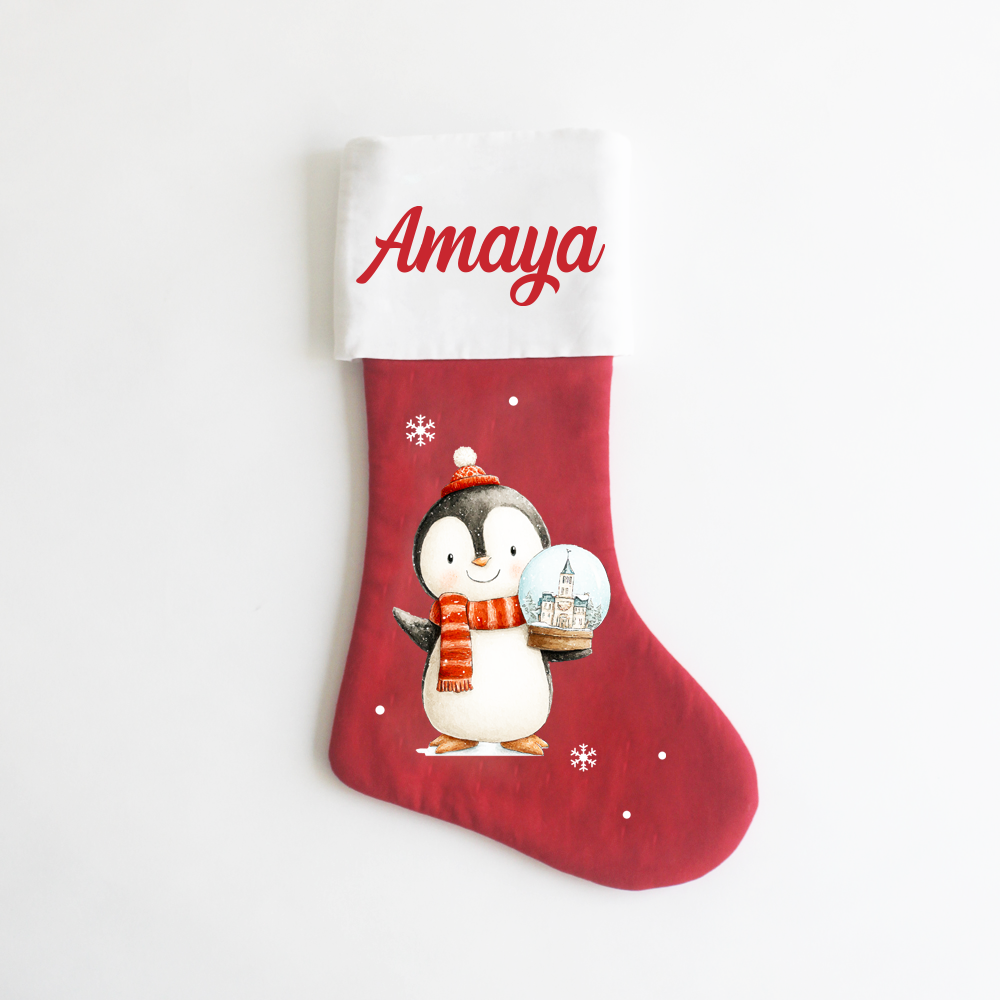 Whimsical Christmas Stocking - Penguin