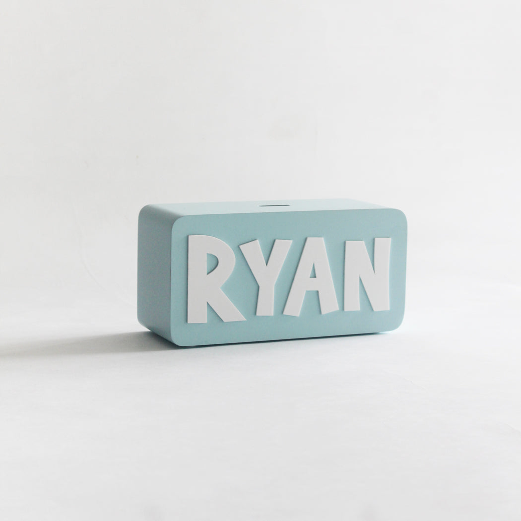 Rectangle Piggy Bank - Blue