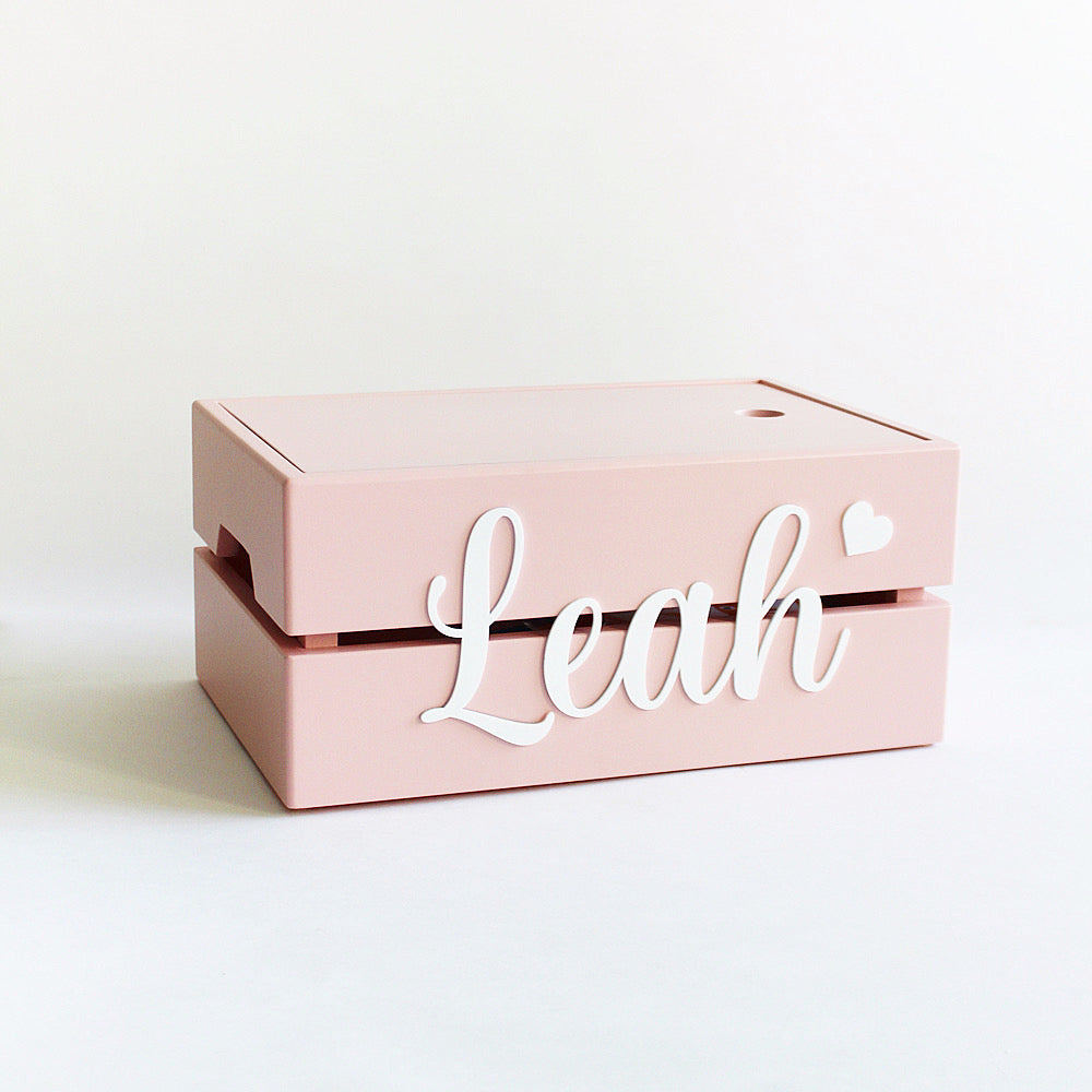 Personalized Name Box Cursive - Pink