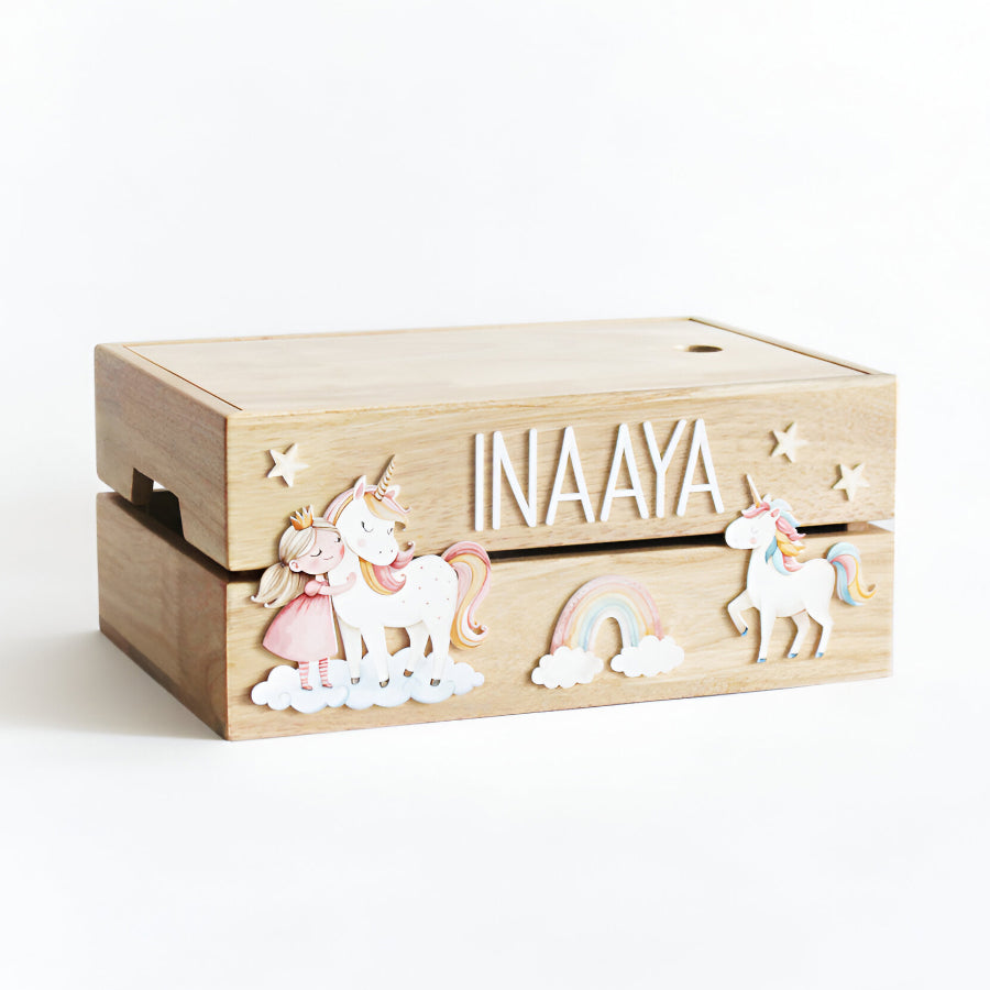 Personalized Wooden Box - Princess Theme
