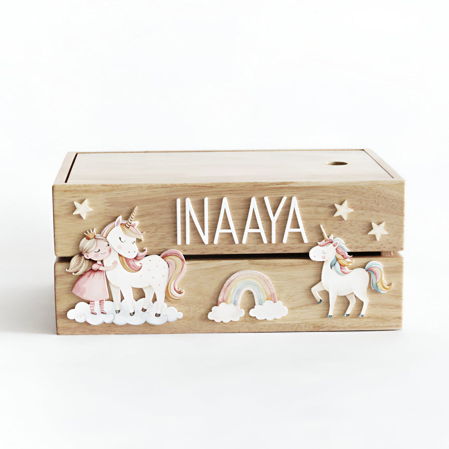 Personalized Wooden Box - Princess Theme