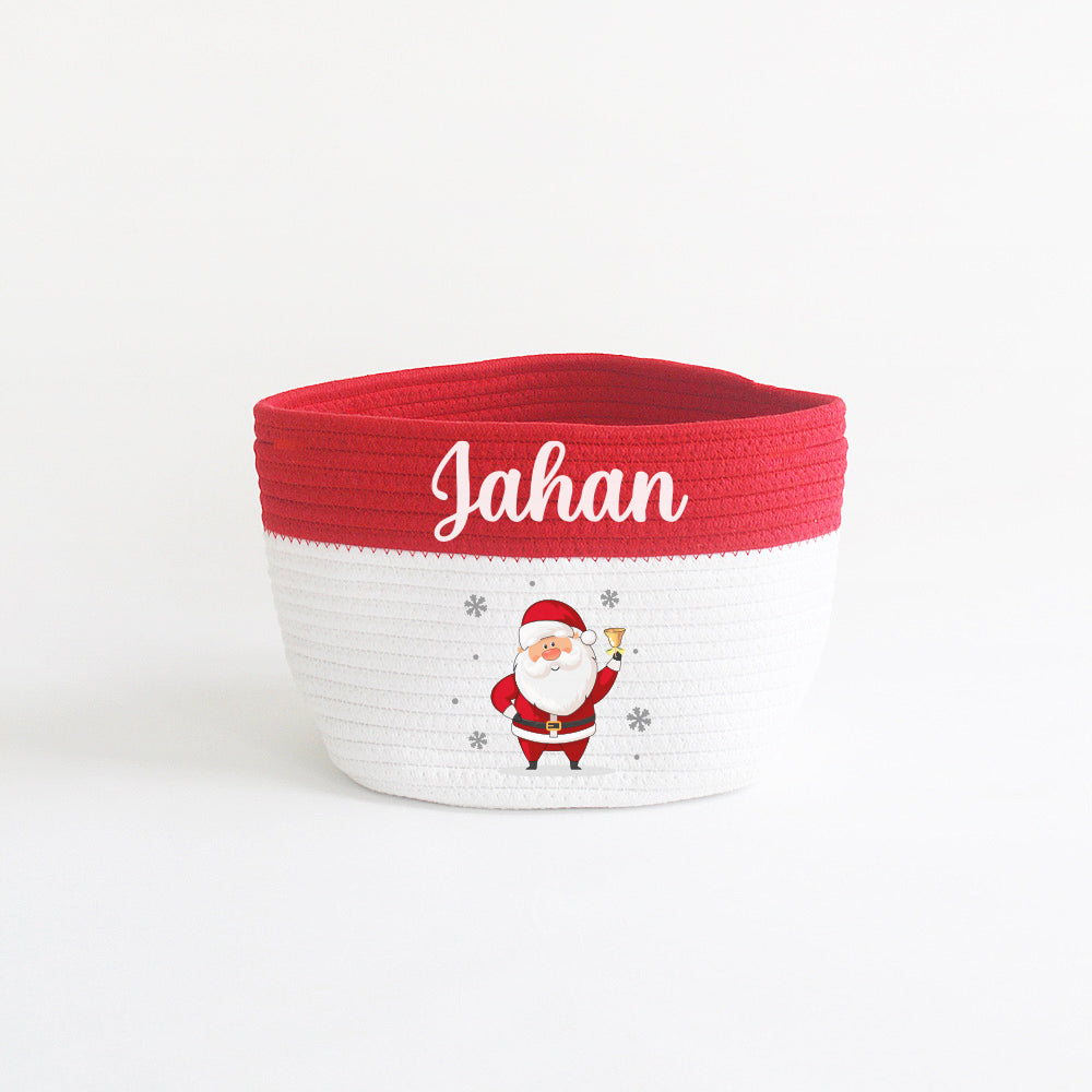 Christmas Basket - Small - Santa - Red/White