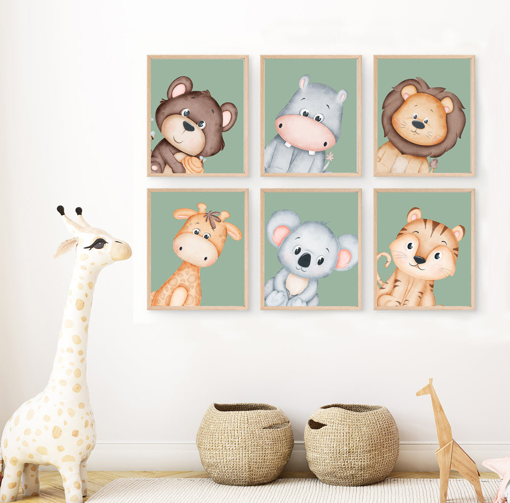 Peek-a-Boo Jungle Frames Set - Green
