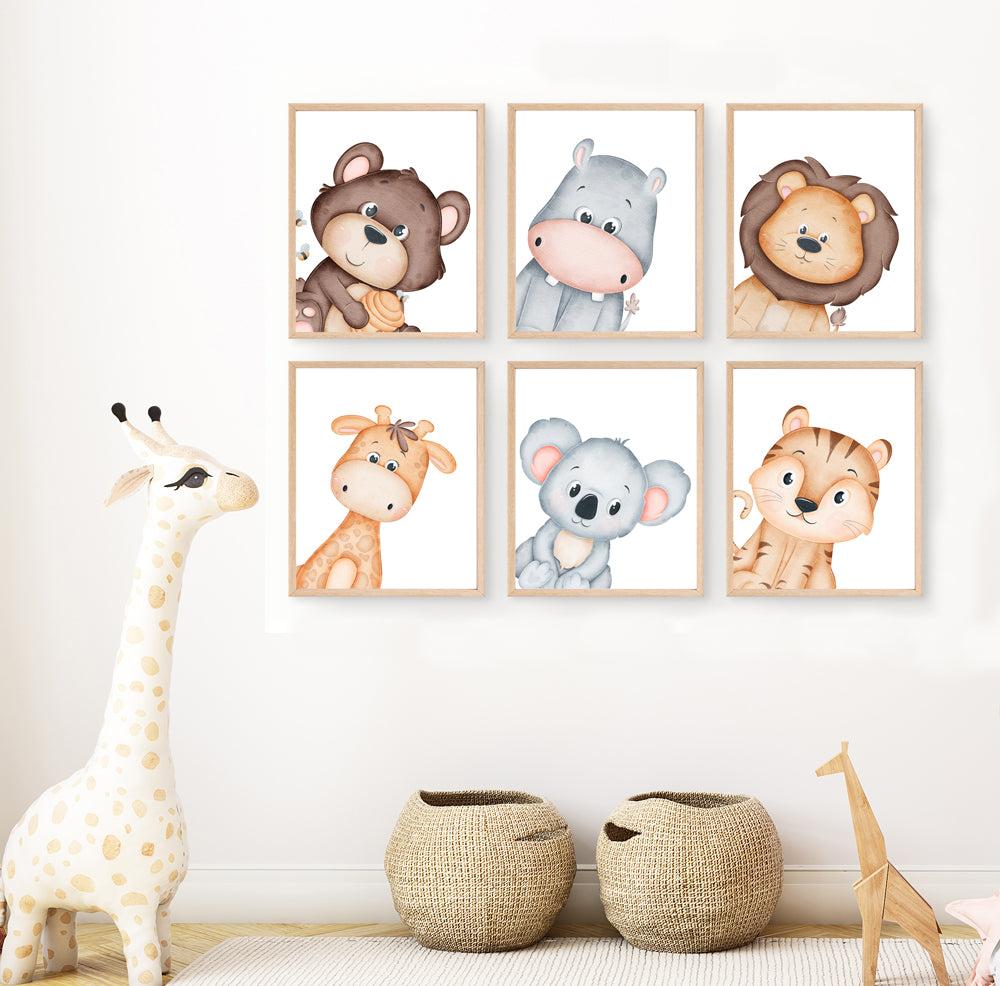 Peek-a-Boo Jungle Frames Set - White