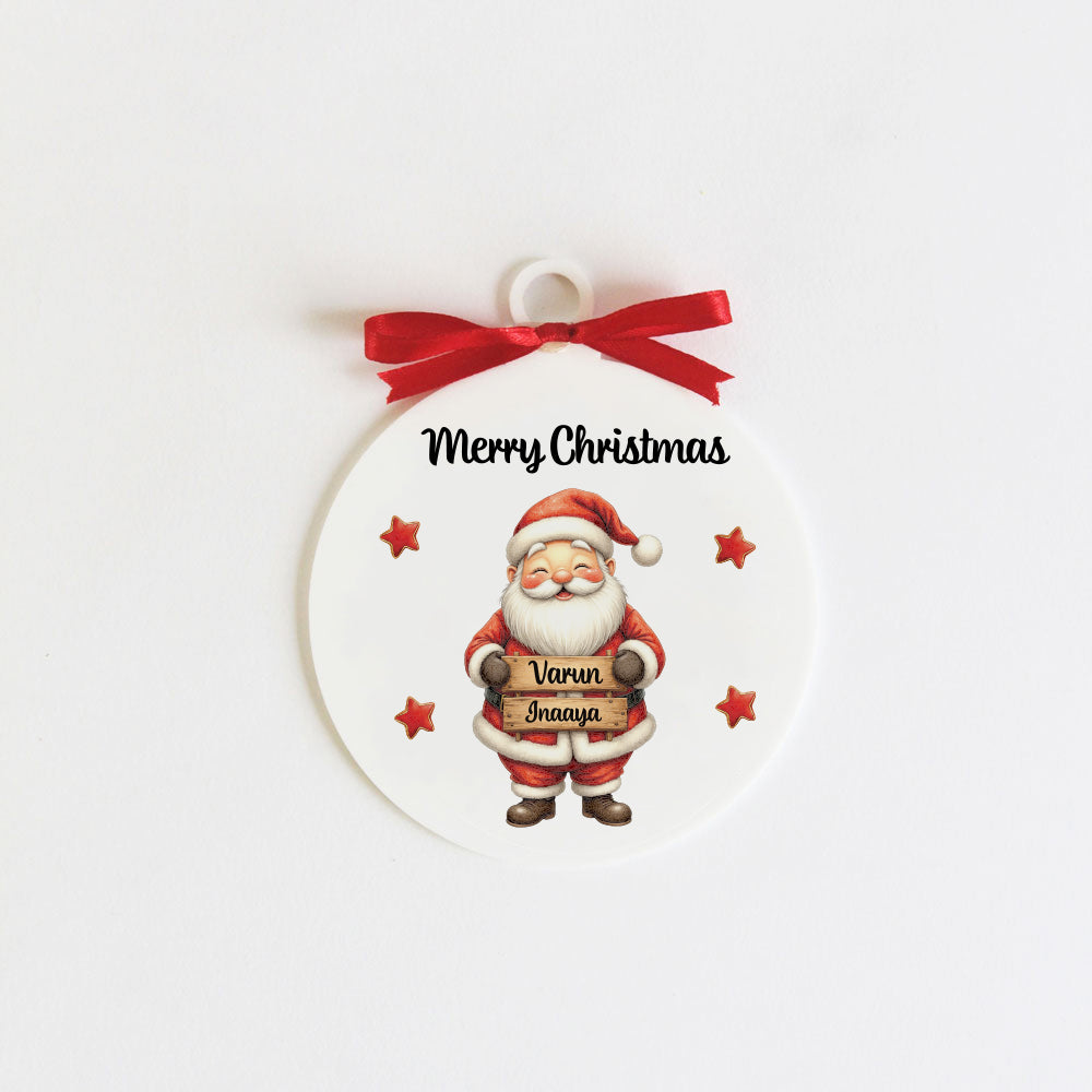 Santa Christmas Family Ornament - 2 people