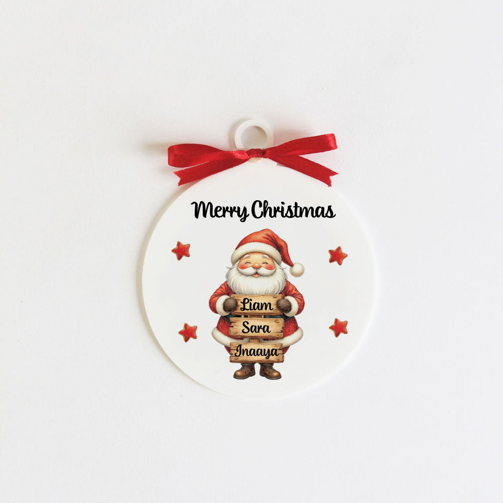 Santa Christmas Family Ornament - 3 people