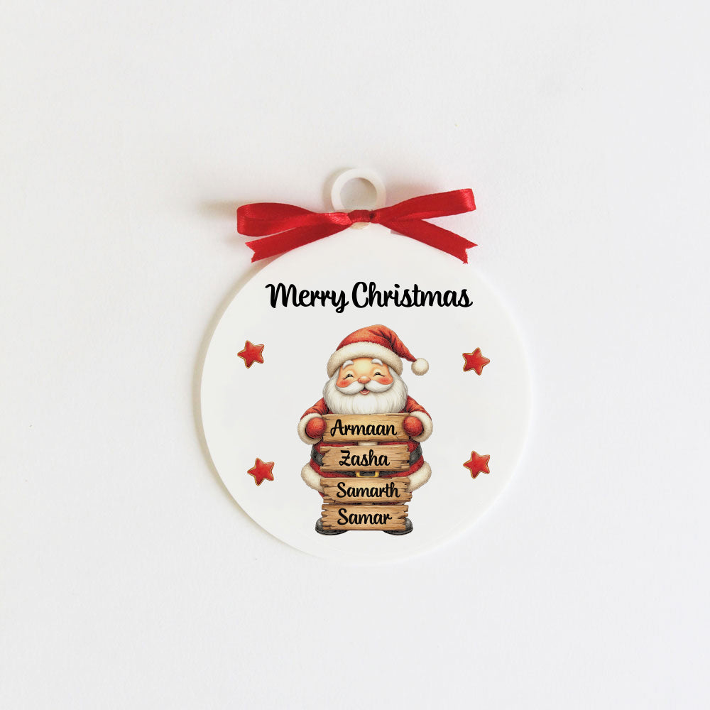 Santa Christmas Family Ornament - 4 people