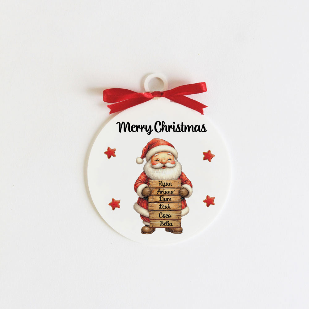 Santa Christmas Family Ornament - 6 people