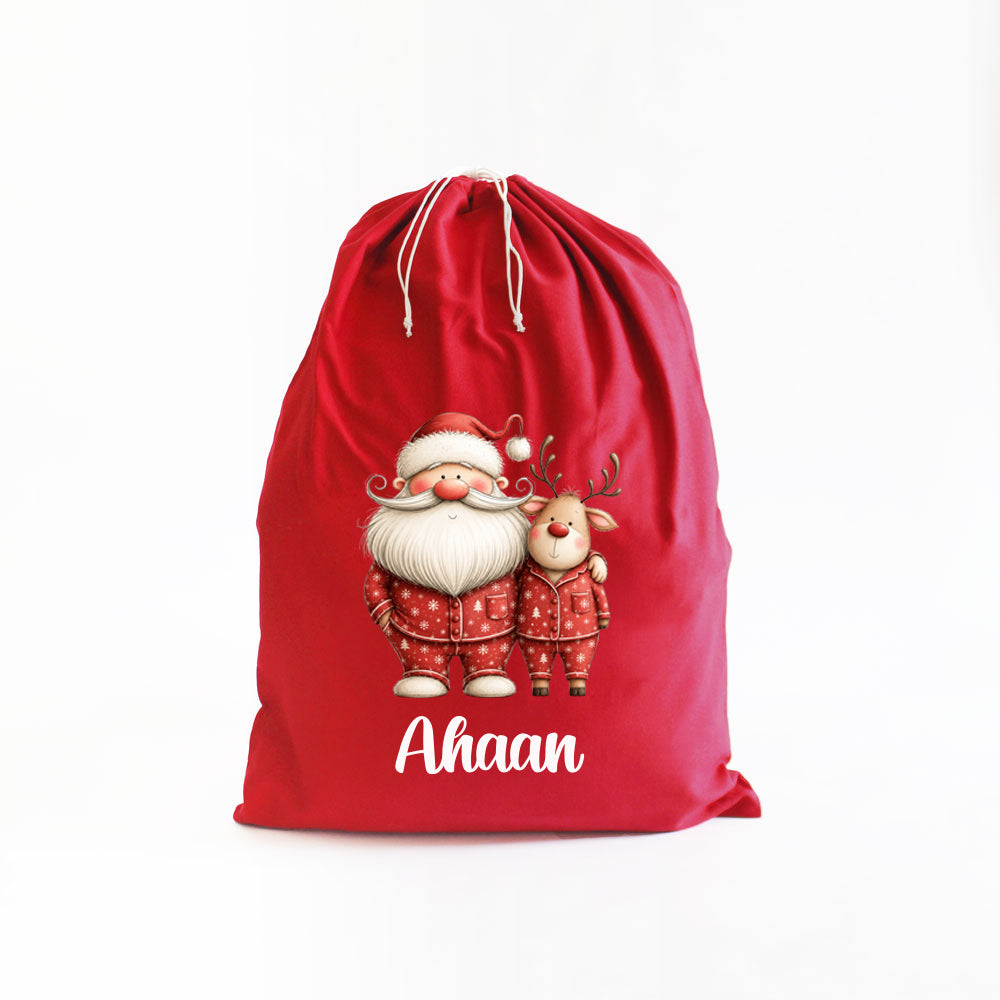 Personalized Santa Sack - Santa & Reindeer