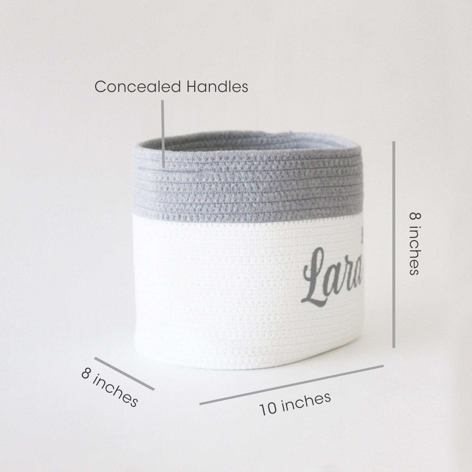Personalized Storage Basket - Set of 3 - Woodland Theme - Grey