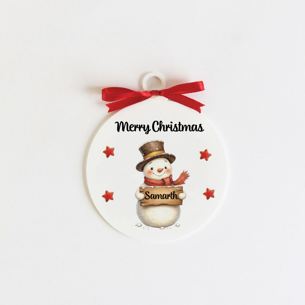 Snowman Christmas Family Ornament - 1 person
