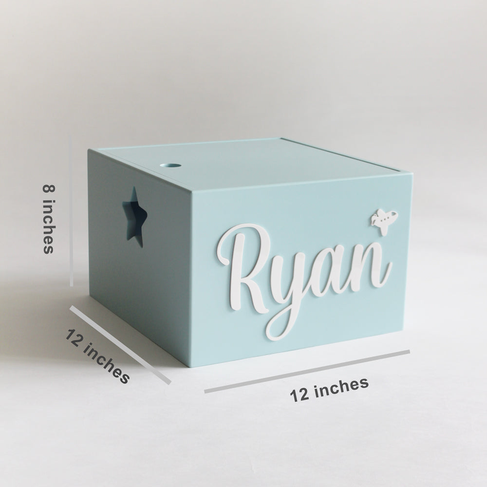 Personalized Star Box Cursive - Blue