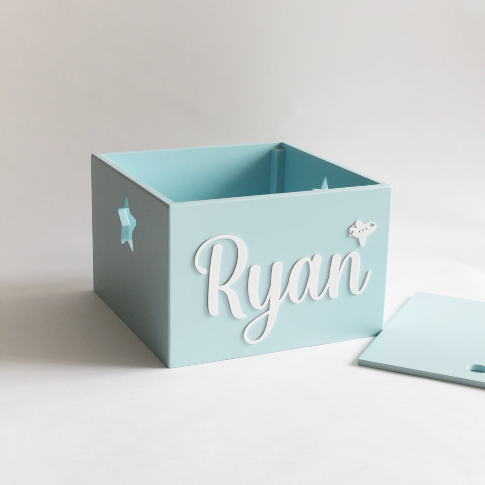Personalized Star Box Cursive - Blue