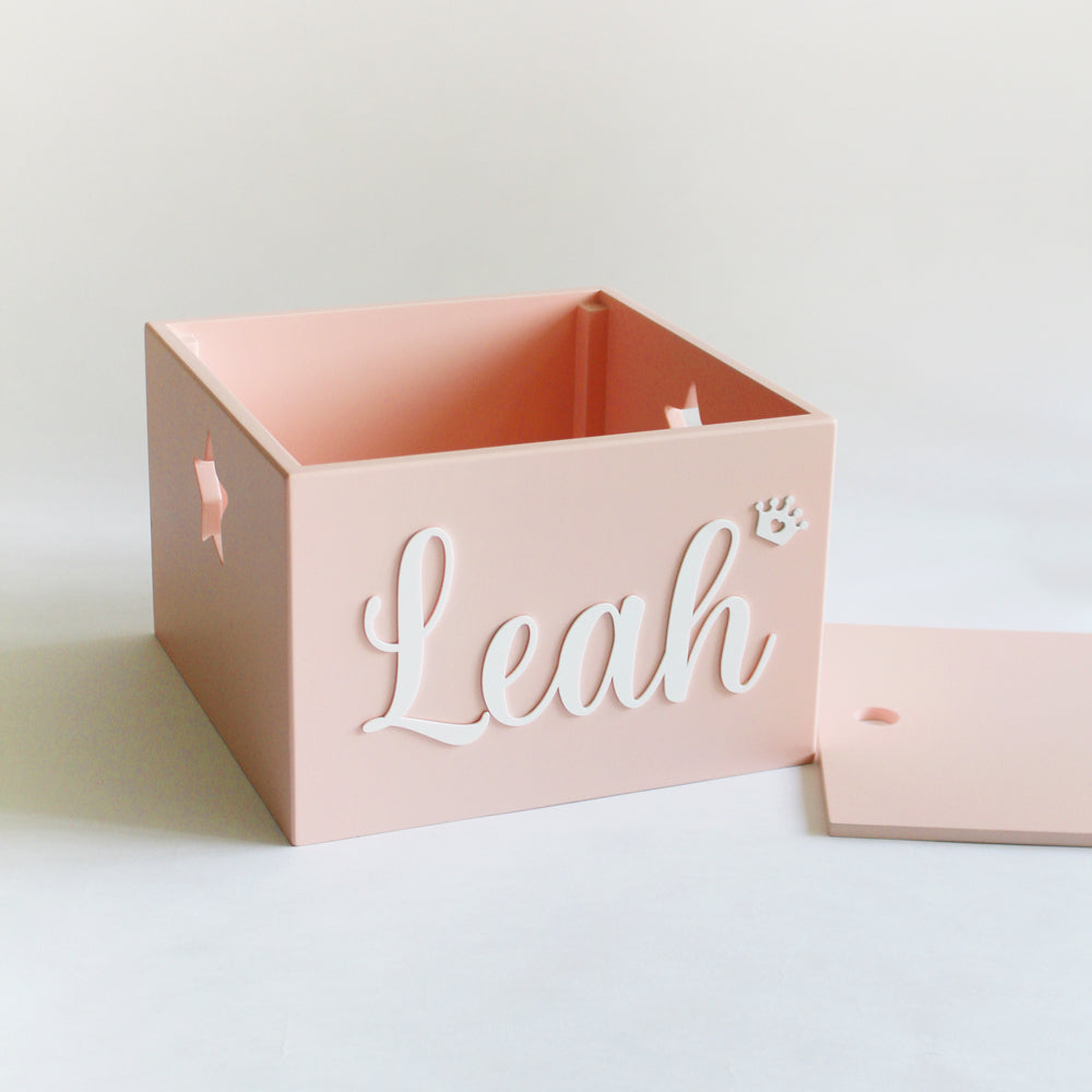 Personalized Star Box Cursive - Pink