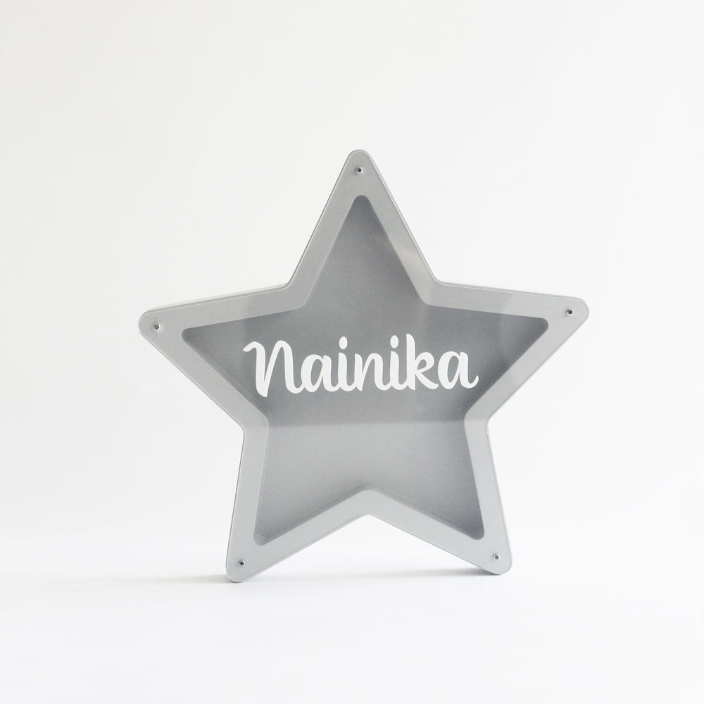 Star Piggy Bank - Grey
